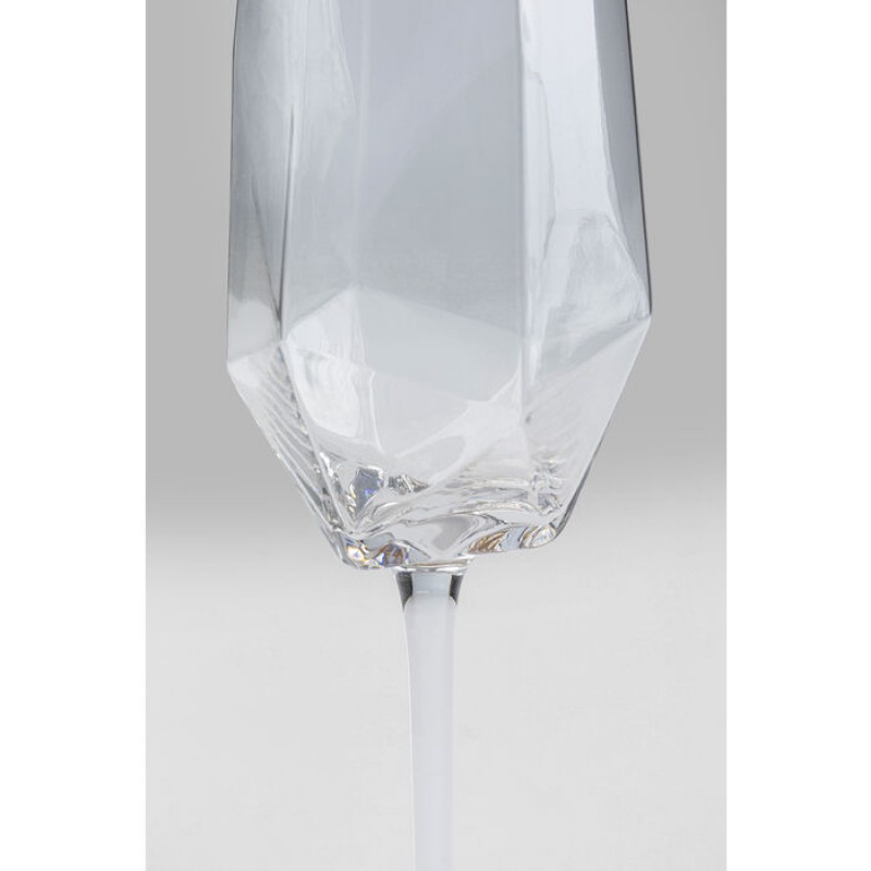 Champagne Glass Diamond Gold Rim