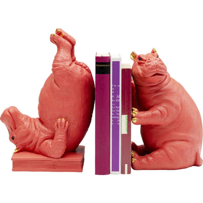 Bookend Hippo Pink (2/Set)