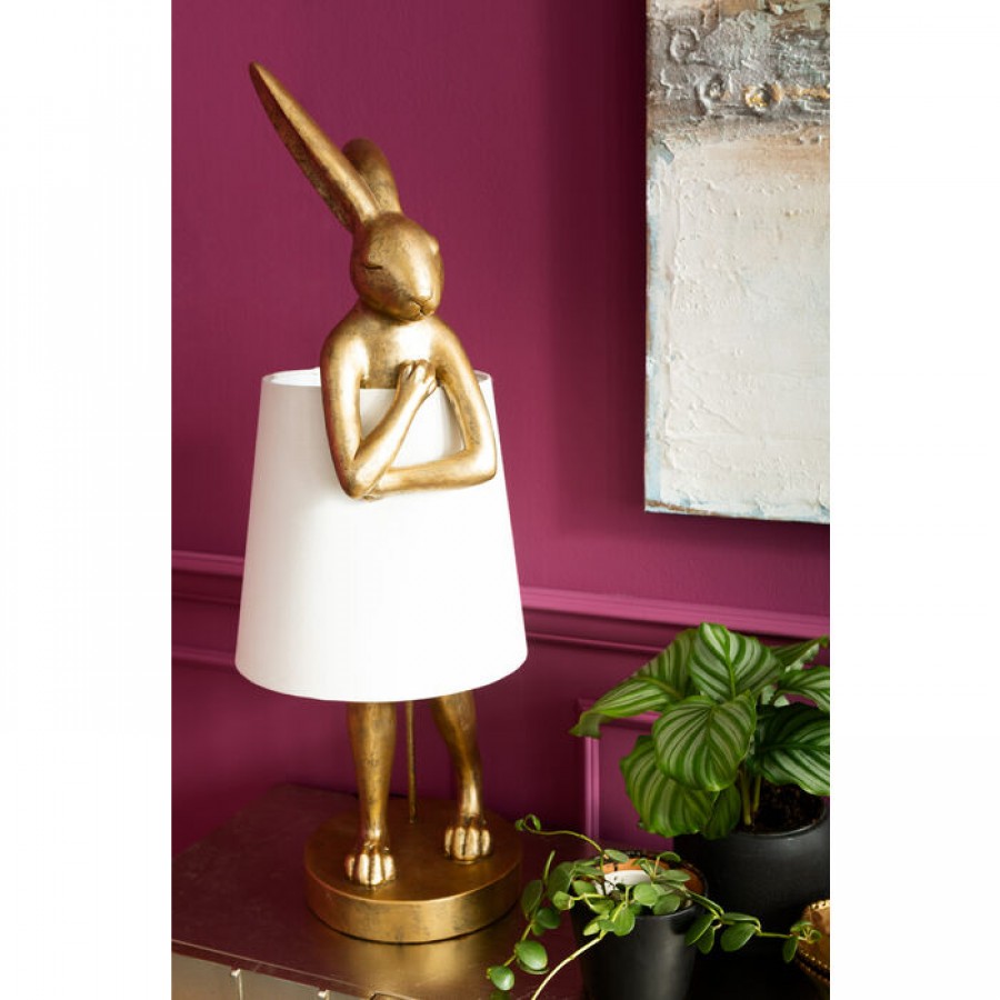 table lamp animal rabbit gold