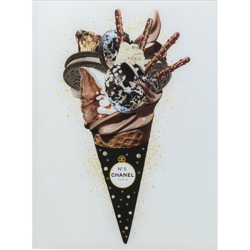 Picture Glass Rich Ice Cream 60x80cm