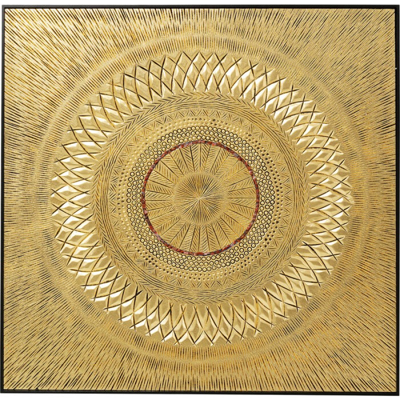 Object Picture Art Geometric Circle Gold 120x120cm