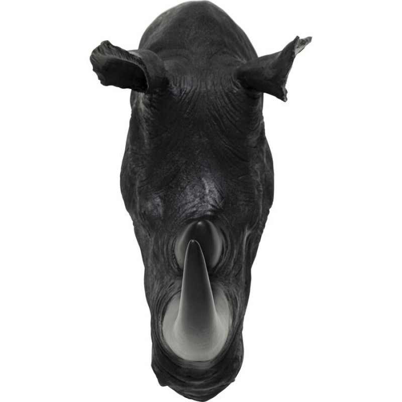 Wall Object Rhino Head Antique Black 22x43cm