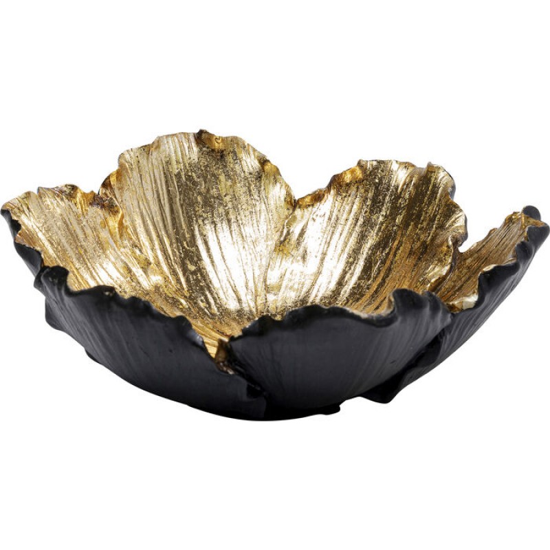 Deco Bowl Flower Bloom Black Gold Ø20cm