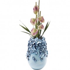 Vase Butterflies Lightblue 35cm