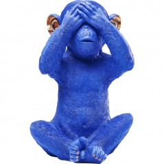 Money Box Monkey Mizaru Blue