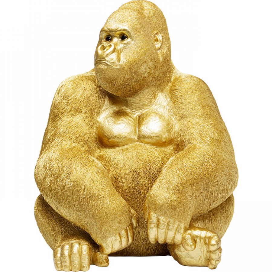 Deco Figurine Monkey 76cm Side Gold XL Gorilla