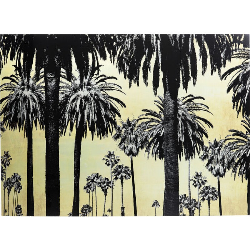 Picture Glass Metallic Palms 180x120cm