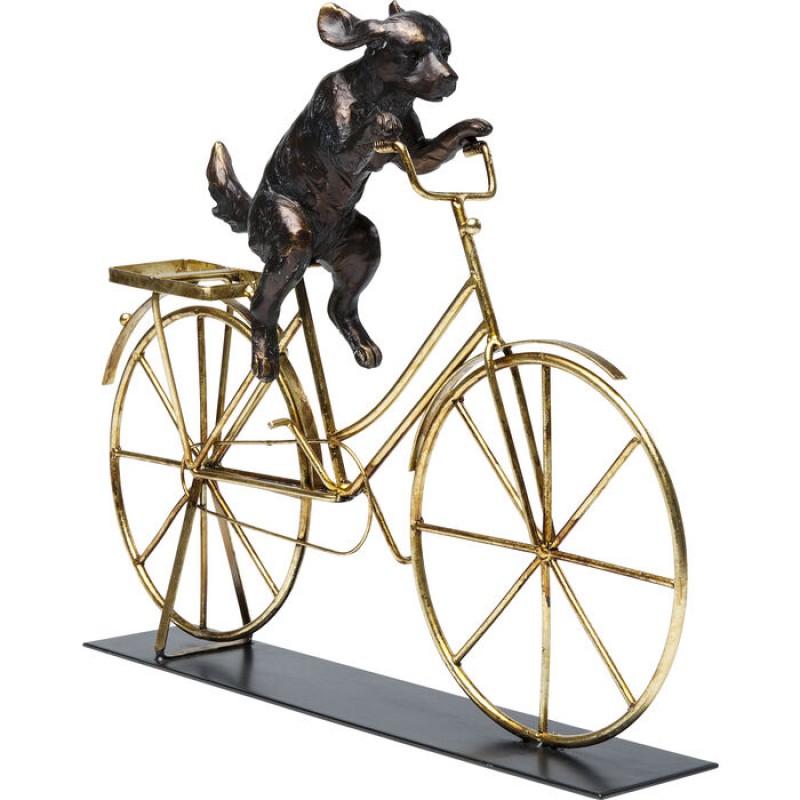 Deco Object Dog With Bicycle 44cm