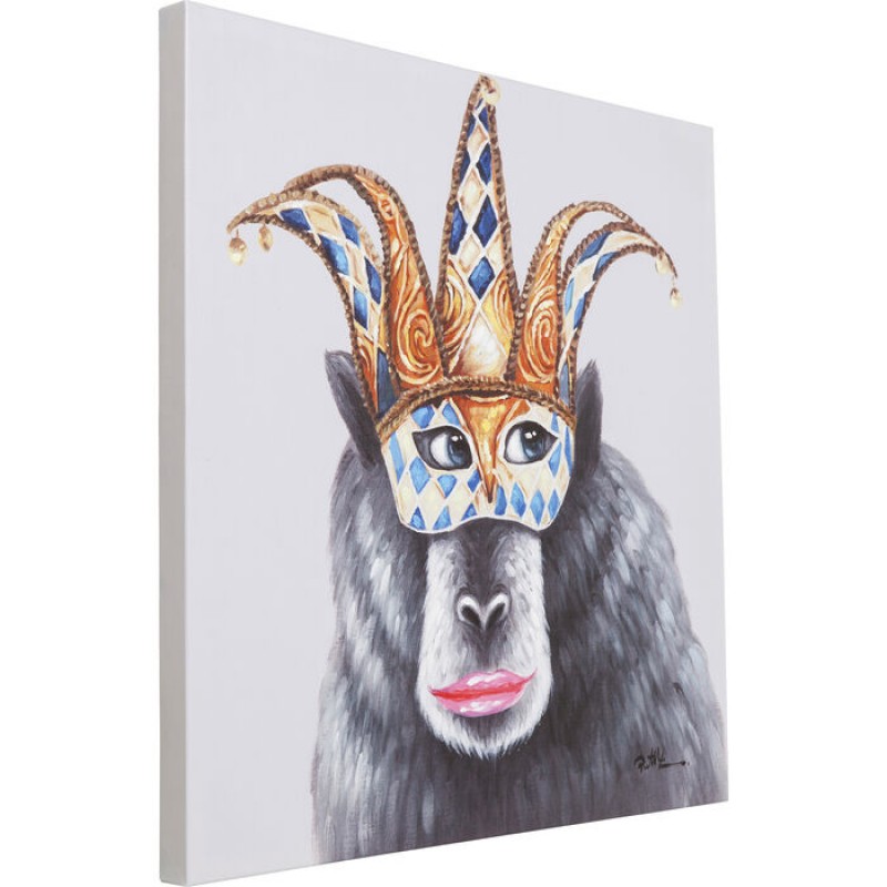 Picture Touched Carnival Monkey 70x70cm