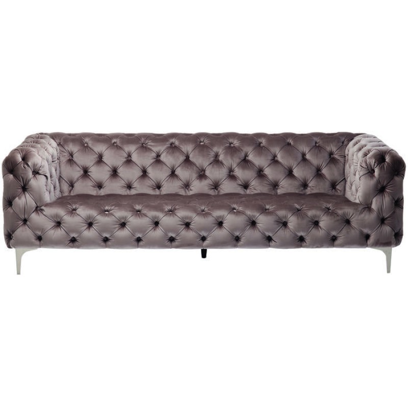 Sofa Look 3-Seater Velvet Grey