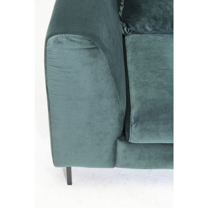 Corner Sofa Gianni Velvet Dark Green Right Black