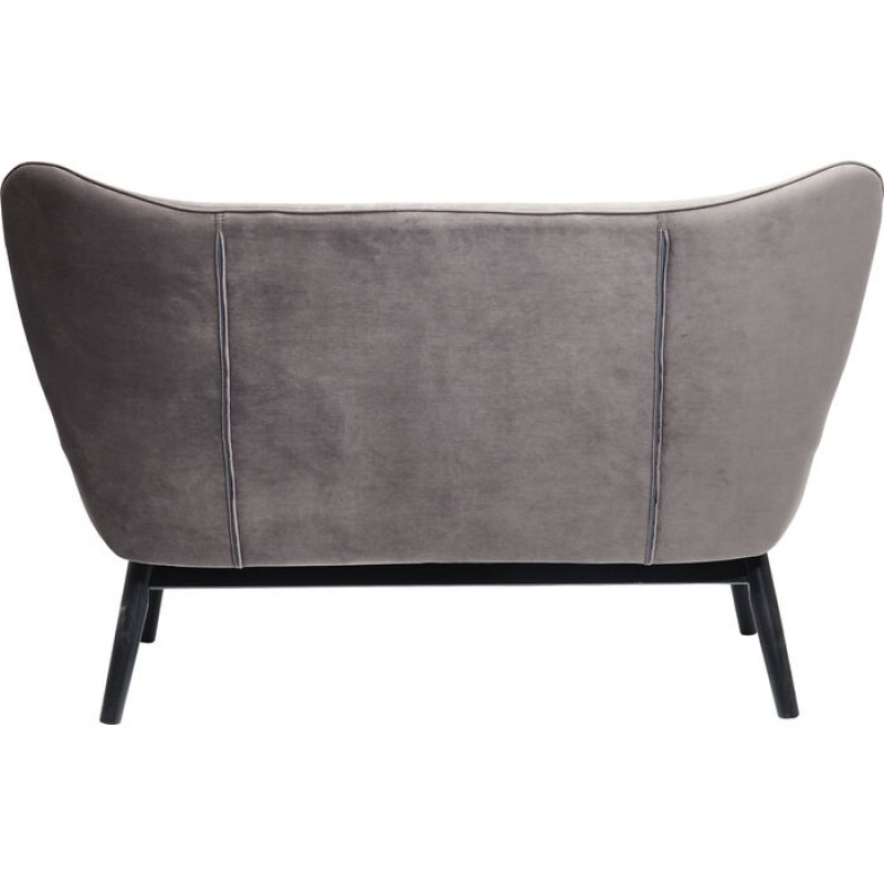 Sofa Black Vicky 2-Seater Velvet Grey