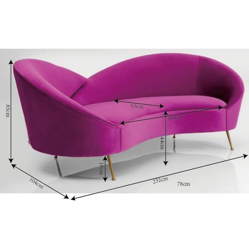 Sofa Night Fever 3-Seater Purple