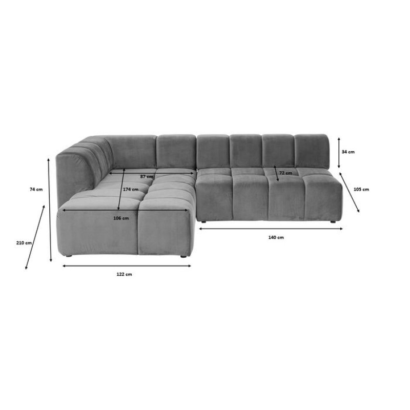 Corner Sofa Belami Velvet Amber Right