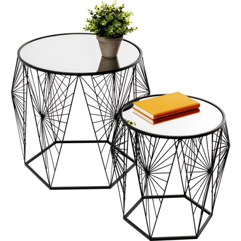 Side Table Cobweb Black (2/Set)