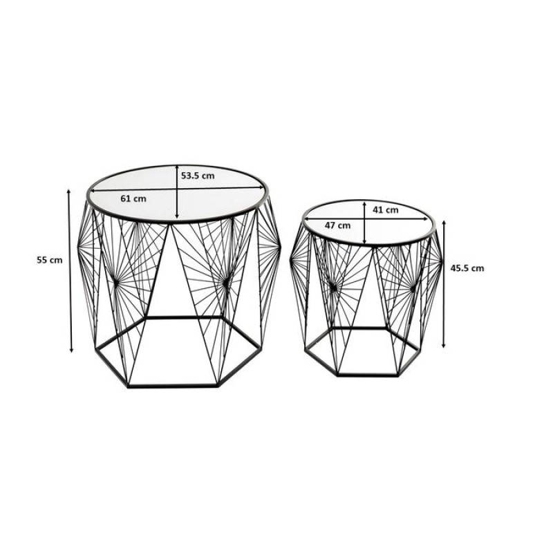 Side Table Cobweb Black (2/Set)