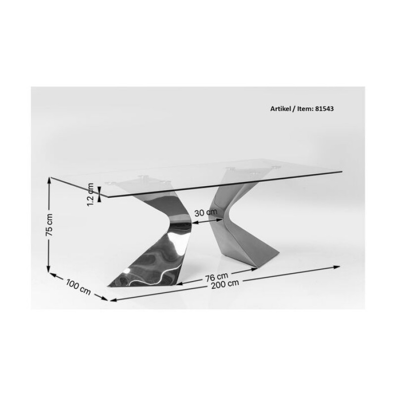 Table Gloria Black 200x100cm