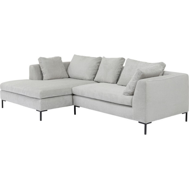 Corner Sofa Gianni Cord Grey Left