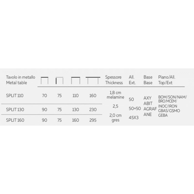 Natisa Split 110 Table