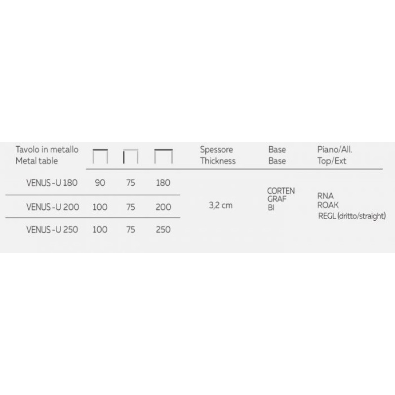 Natisa Venus-U Table 180