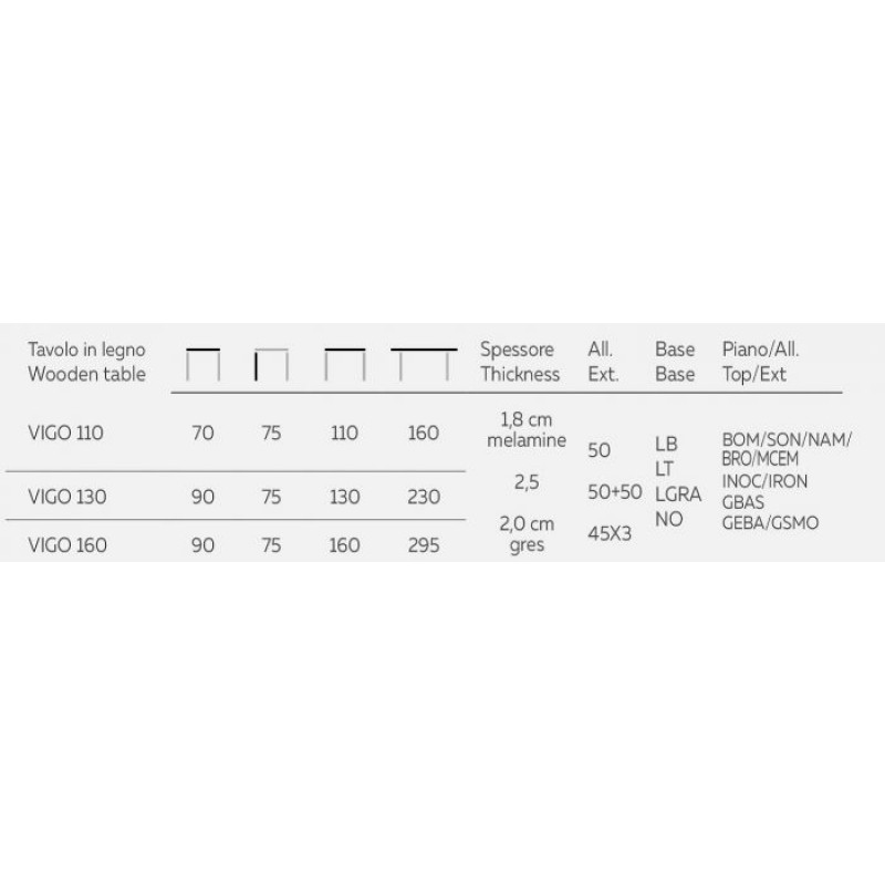 Natisa Vigo 110 Table