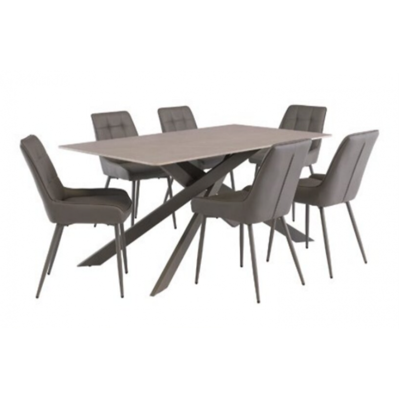 WOF Camilla Matt Grey/Grey leg 2M Dining Table