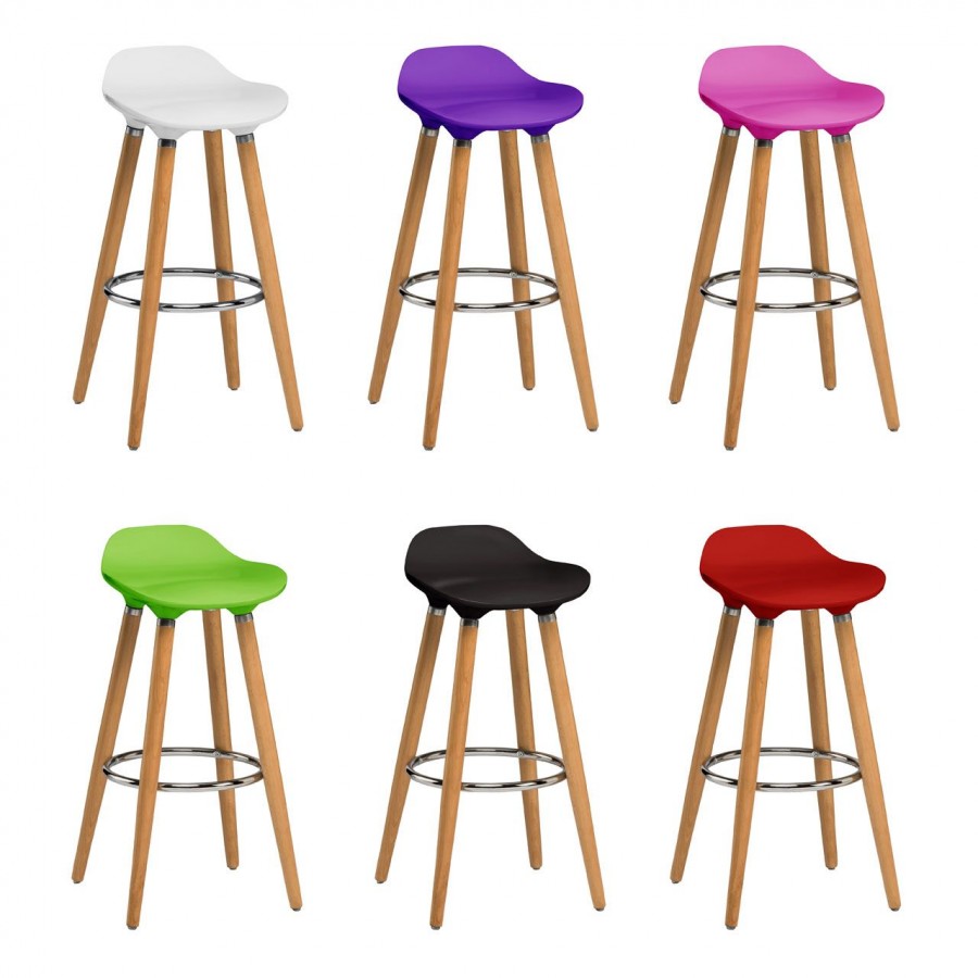 Phw Black Abs Beech Wood Bar Stool