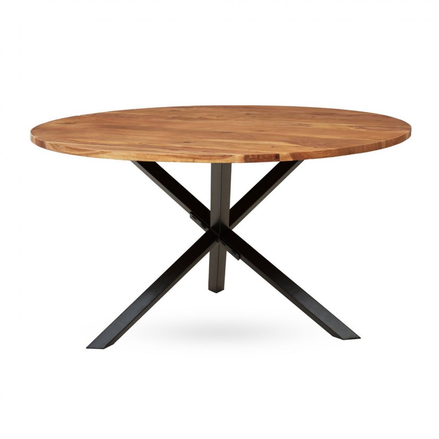 round acacia wood table