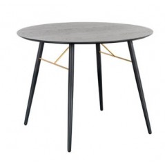 VL Barcelona Round Dining Table 1000 - Black and Copper