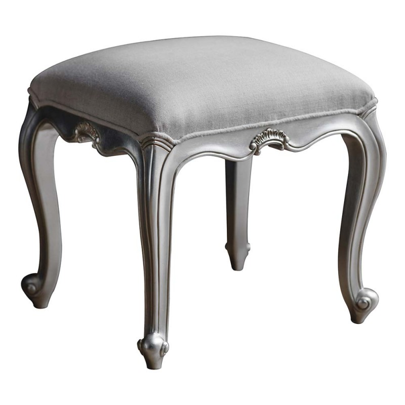 GA Chic Dressing Stool Silver