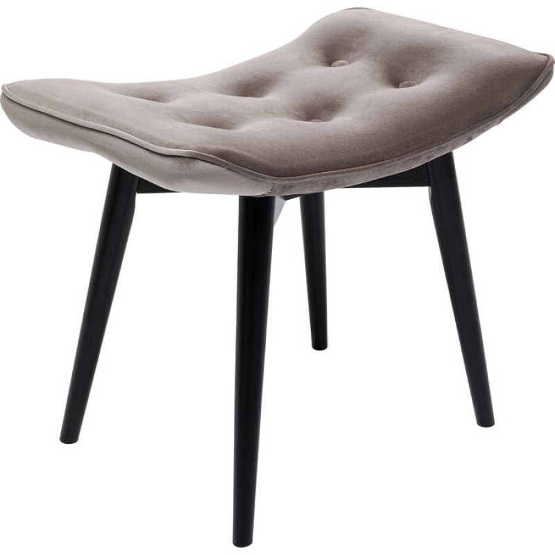 Stool Black Vicky Velvet Grey 46x59cm