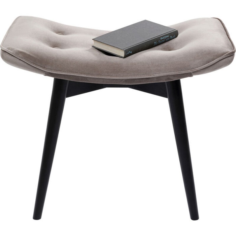 Stool Black Vicky Velvet Grey 46x59cm