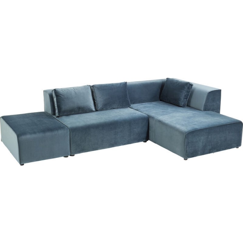 Corner Sofa Infinity Velvet Ocean Right