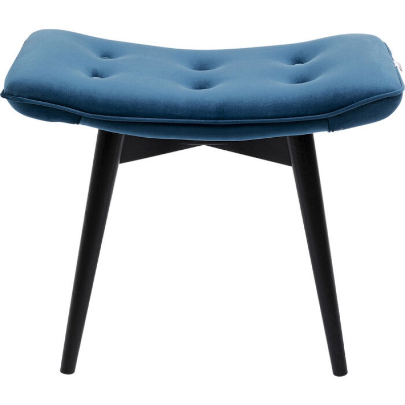 Stool Black Vicky Velvet Bluegreen 59x37cm