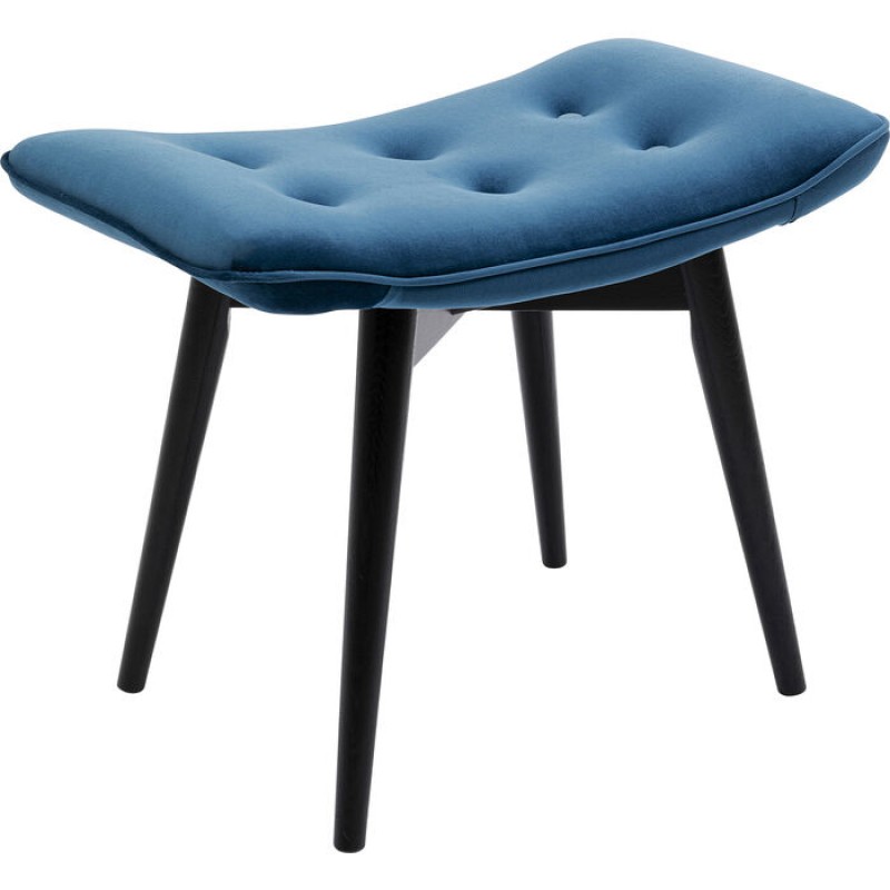 Stool Black Vicky Velvet Bluegreen 59x37cm