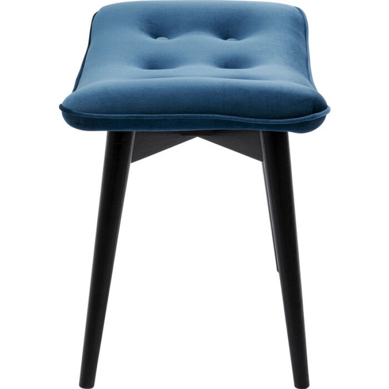 Stool Black Vicky Velvet Bluegreen 59x37cm