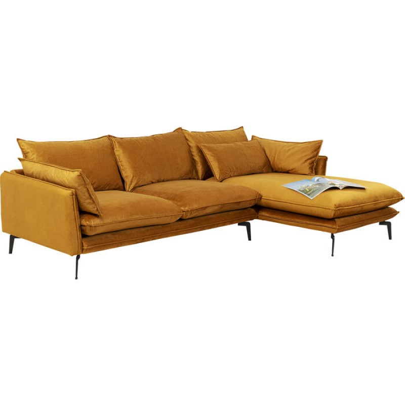 Corner Sofa Monza Right Velvet Curry 296cm