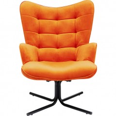 Swivel Armchair Oscar Velvet Orange