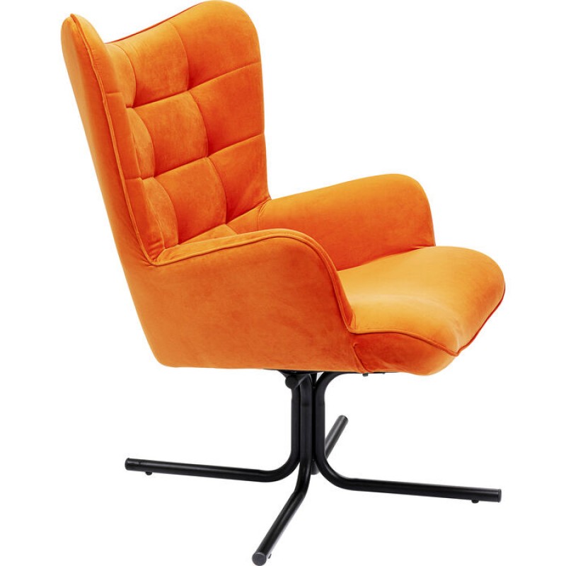 Swivel Armchair Oscar Velvet Orange