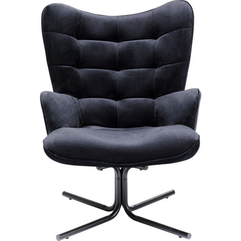 Swivel Armchair Oscar Velvet Black