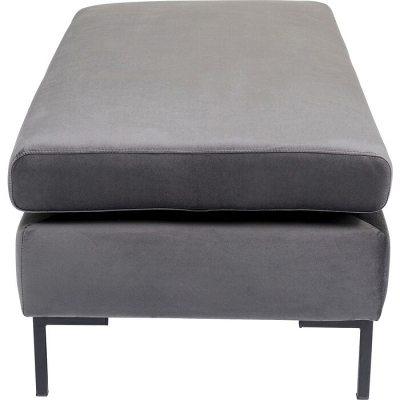 Stool Gianni Velvet Grey Black