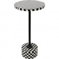 Side Table Domero Chess Black White Ø25cm