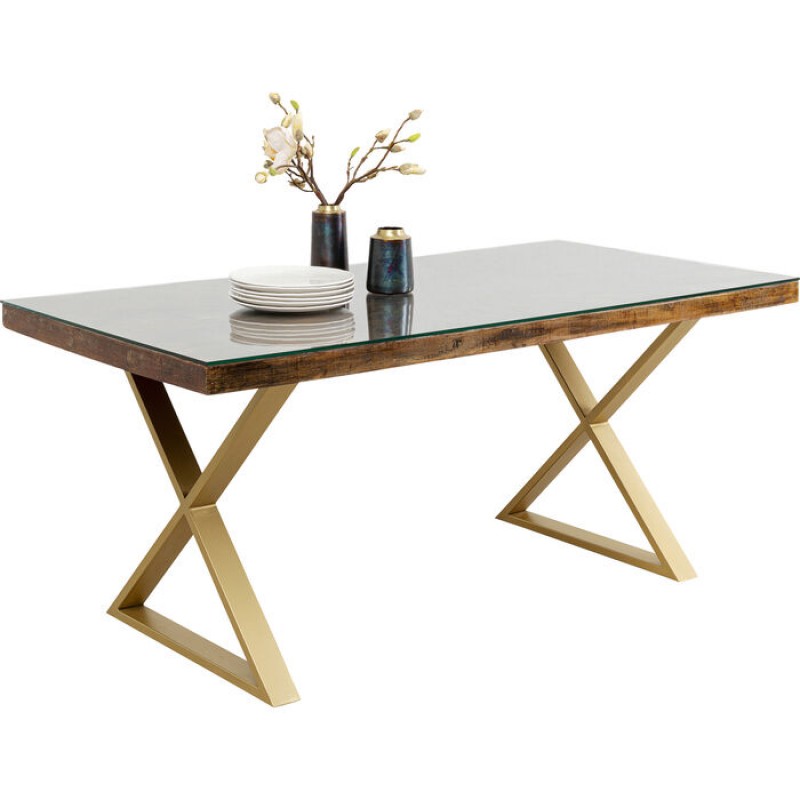 Table Conley Cross Brass 180x90cm