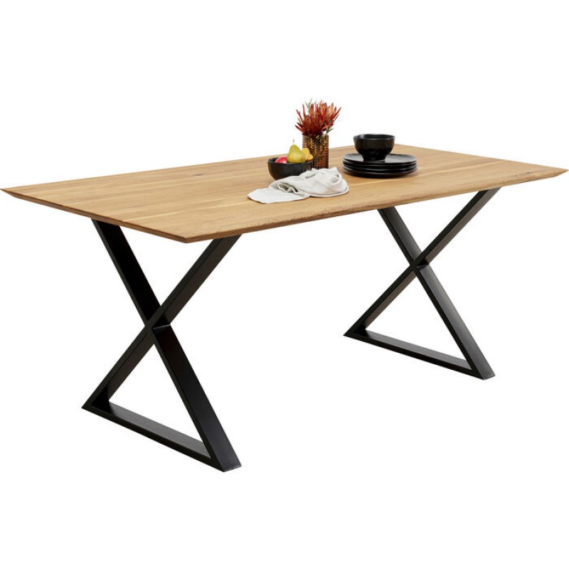 Table Symphony Oak Cross Black 180x90cm