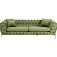 Sofa Bellissima 3-Seater Velvet Green 240cm