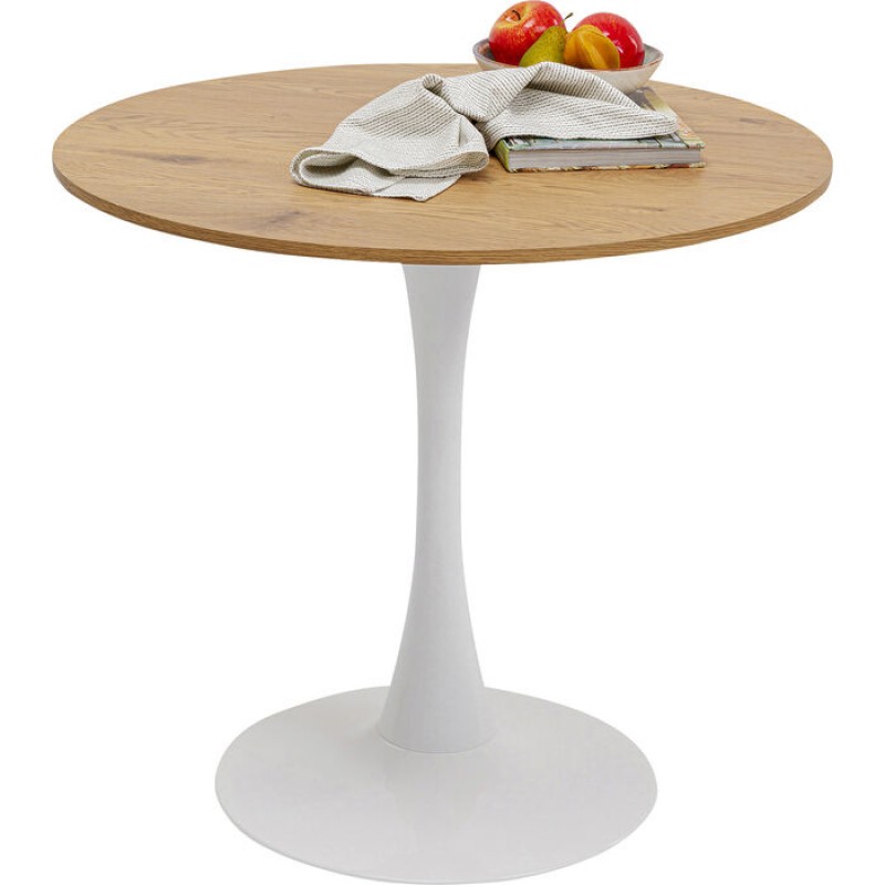 Table Schickeria Oak Print White Ø80cm