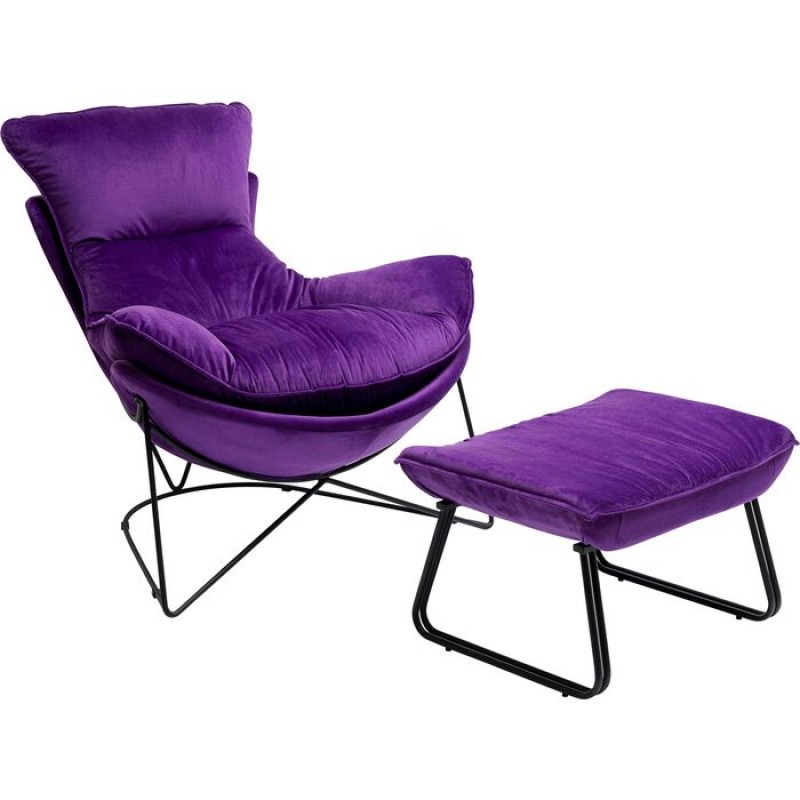 Armchair with Stool Snuggle Purple (2/part)