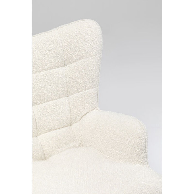 Swivel Armchair Oscar Boucle Cream