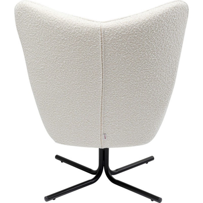 Swivel Armchair Oscar Boucle Cream