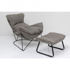 Armchair with Stool Snuggle Grey (2/part)